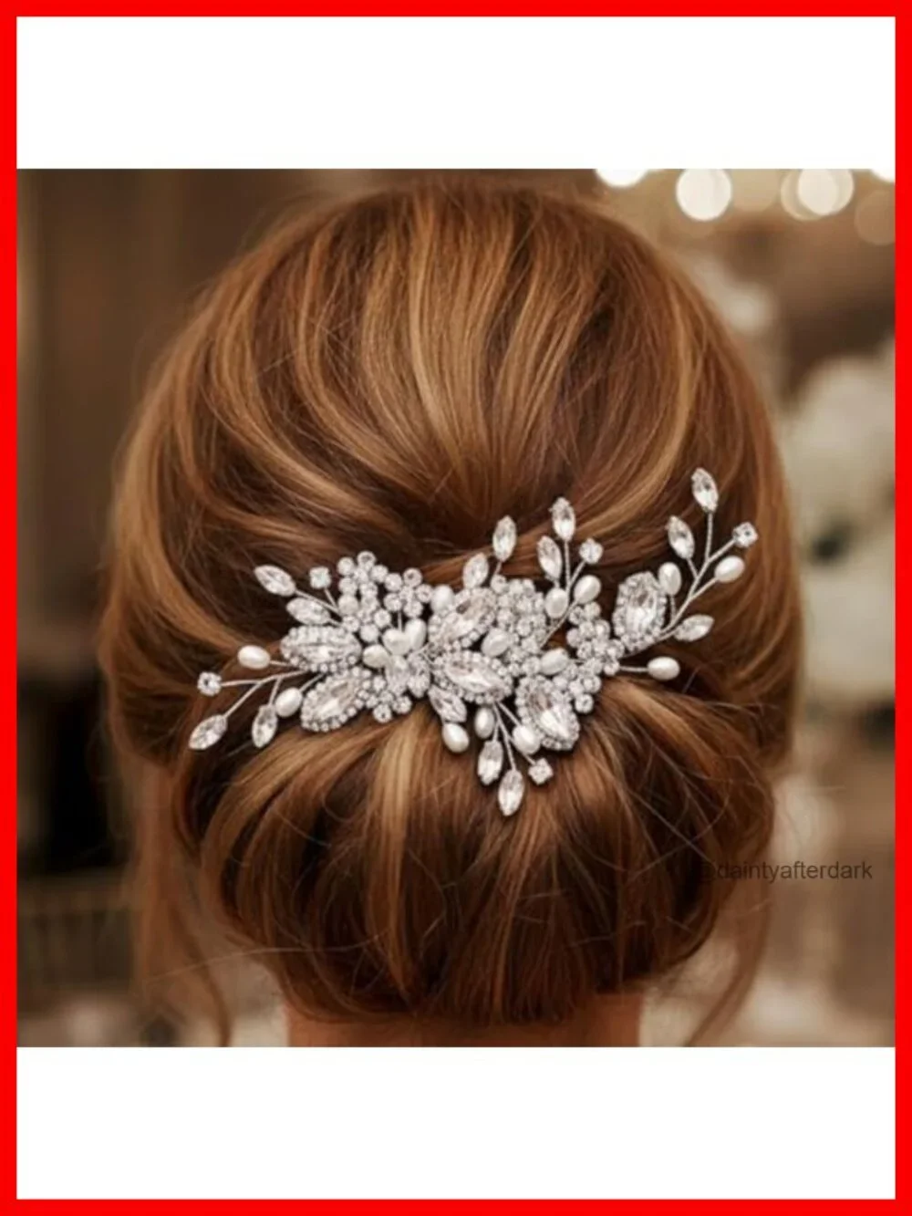 Crystal Pearl Bridal Hair Comb Wedding Side Piece Hair Accessory